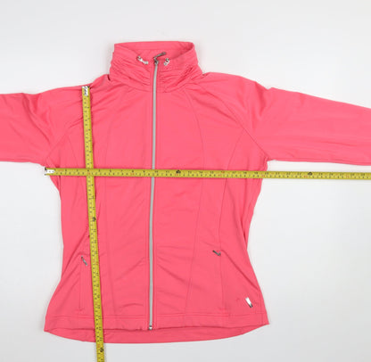 Womens UK Size M Green Lamb Pink Full Zip Sweatshirt