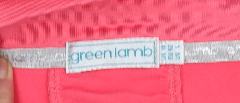 Womens UK Size M Green Lamb Pink Full Zip Sweatshirt