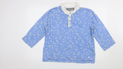Womens UK Size 16 Paco Boutique Blue Basic Button-Up