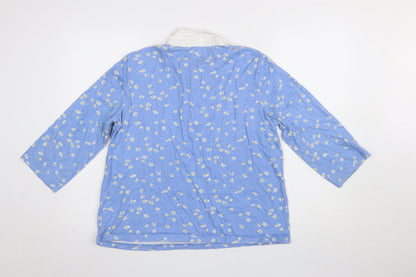 Womens UK Size 16 Paco Boutique Blue Basic Button-Up