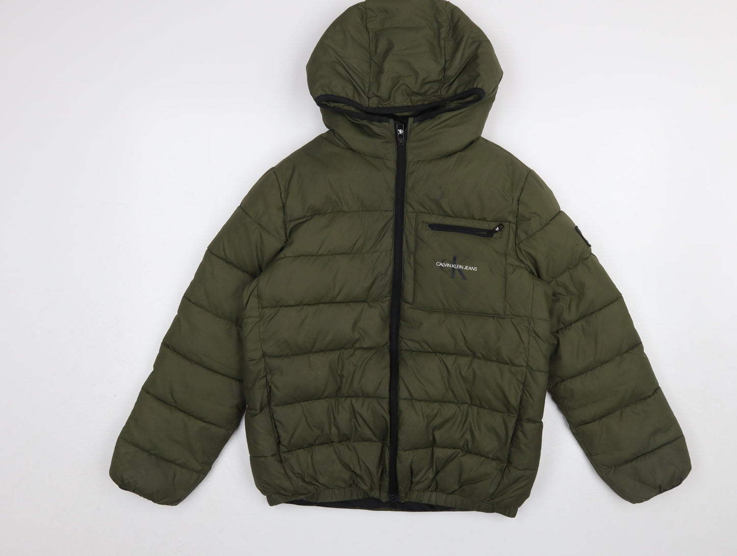 Womens UK Size 12 Calvin Klein Jeans Green Puffer Jacket