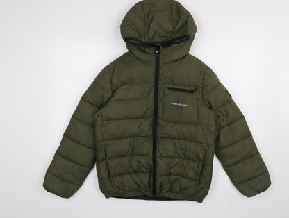 Womens UK Size 12 Calvin Klein Jeans Green Puffer Jacket