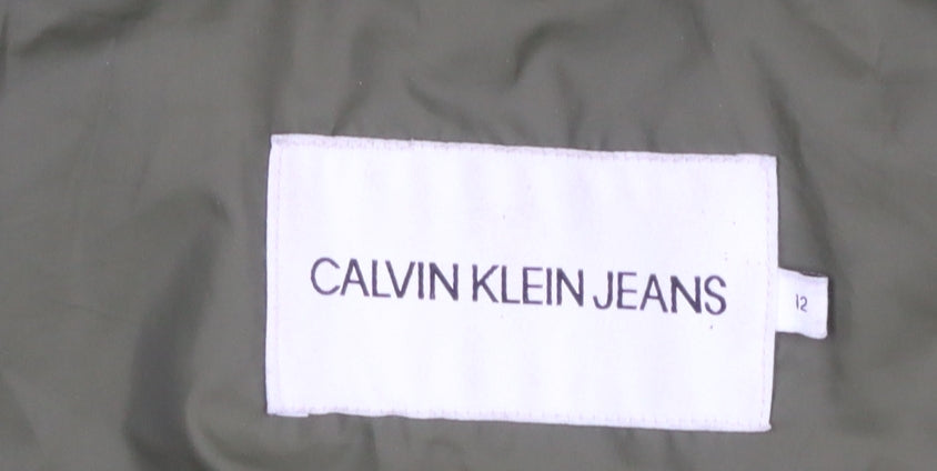 Womens UK Size 12 Calvin Klein Jeans Green Puffer Jacket