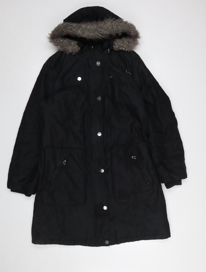 Womens UK Size M Marks and Spencer Black Parka Coat