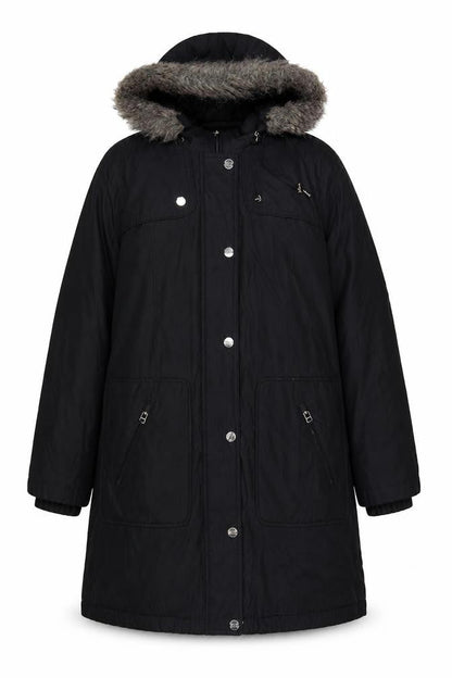 Womens UK Size M Marks and Spencer Black Parka Coat