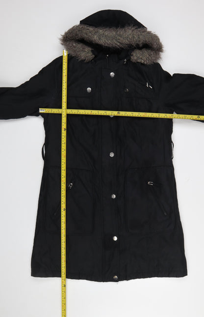 Womens UK Size M Marks and Spencer Black Parka Coat