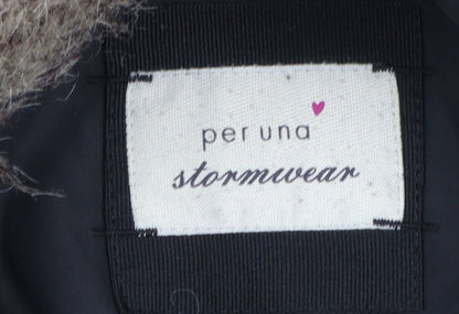 Womens UK Size M Marks and Spencer Black Parka Coat