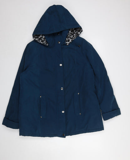 Womens UK Size 14 Finesse Blue Parka Coat