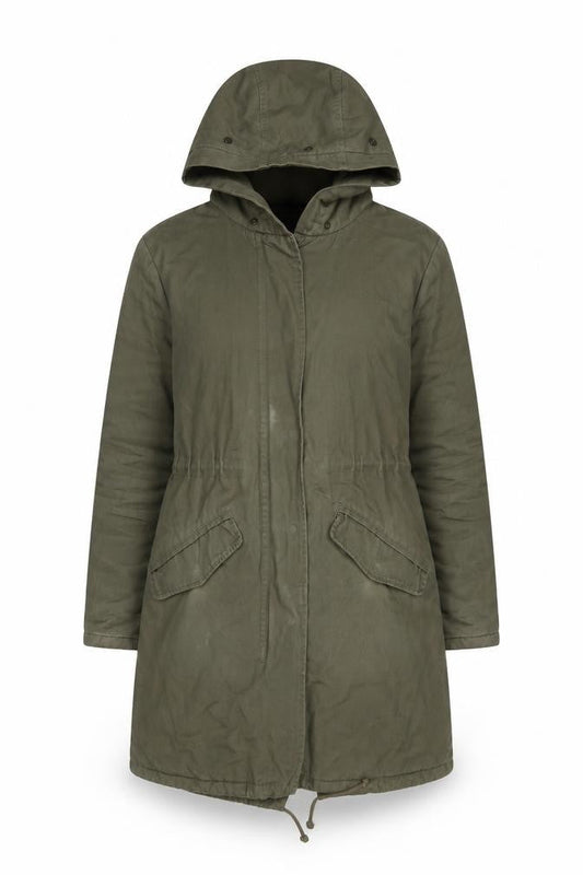 Womens UK Size 10 New Look Green Parka Coat
