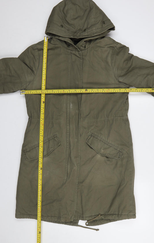 Womens UK Size 10 New Look Green Parka Coat