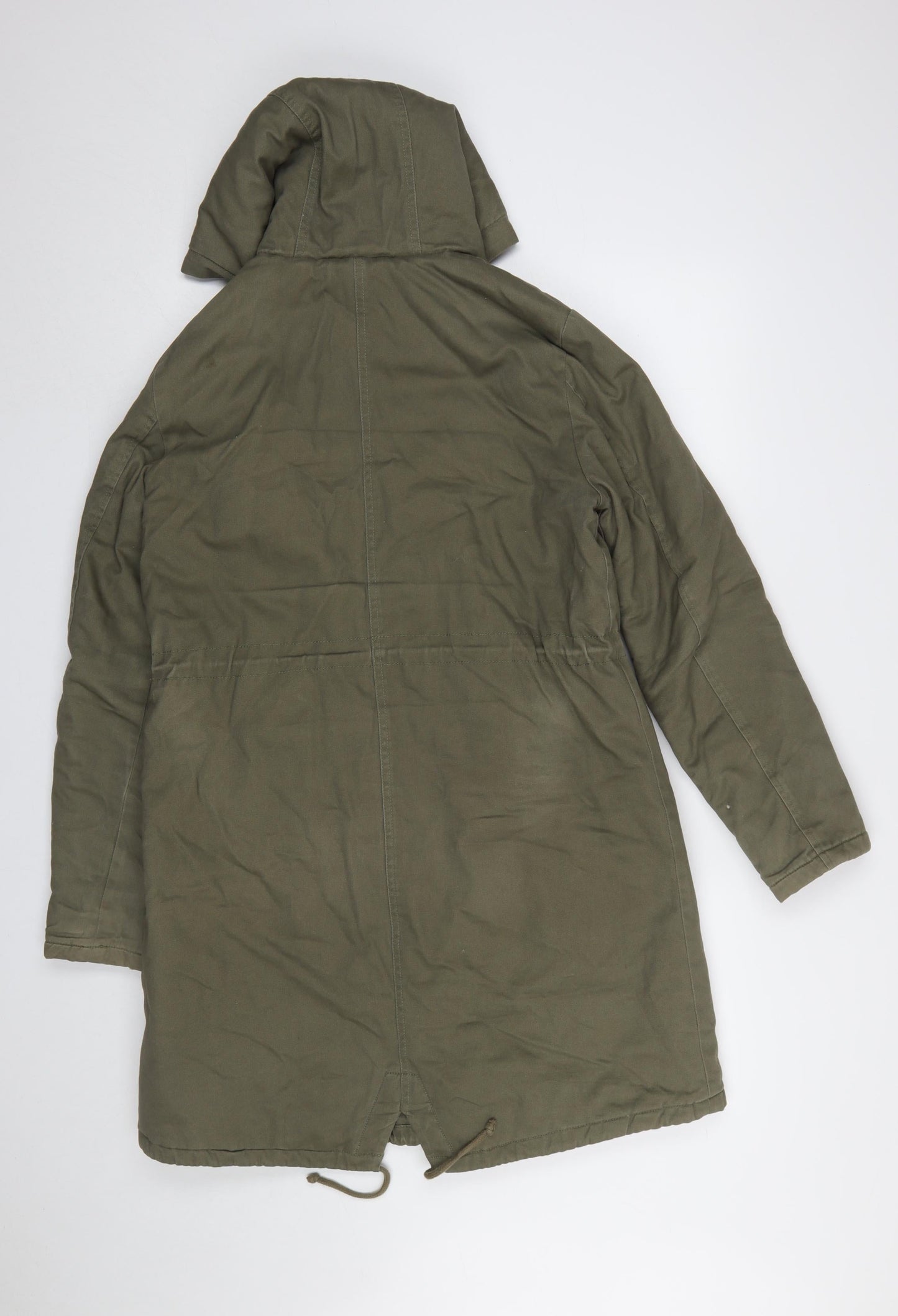 Womens UK Size 10 New Look Green Parka Coat