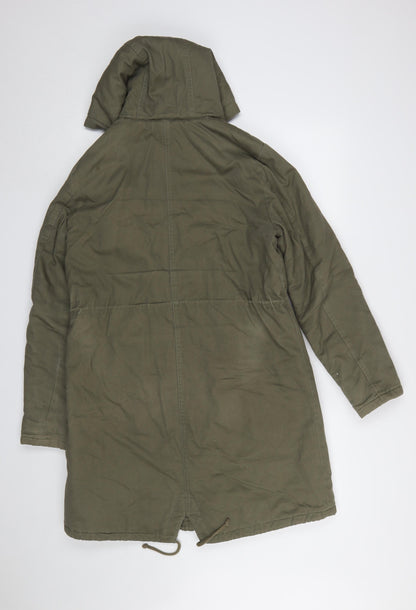 Womens UK Size 10 New Look Green Parka Coat