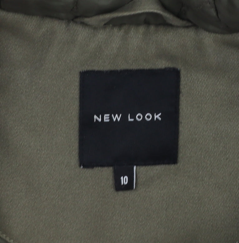 Womens UK Size 10 New Look Green Parka Coat
