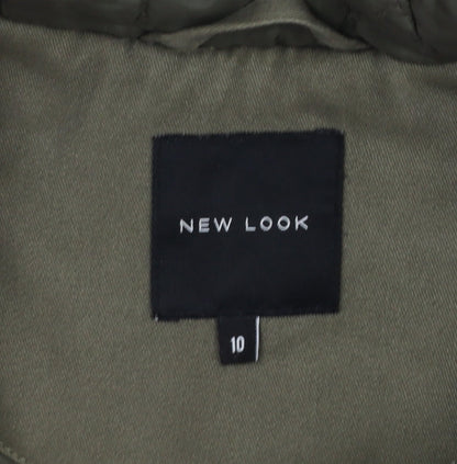 Womens UK Size 10 New Look Green Parka Coat