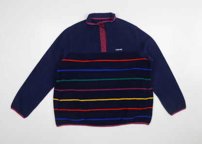 Mens UK Size XL Lands' End Blue Henley Sweatshirt