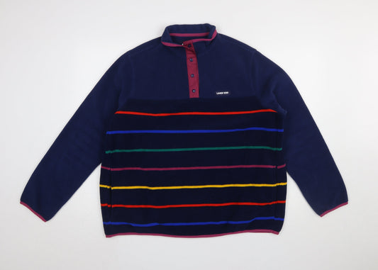 Mens UK Size XL Lands' End Blue Henley Sweatshirt