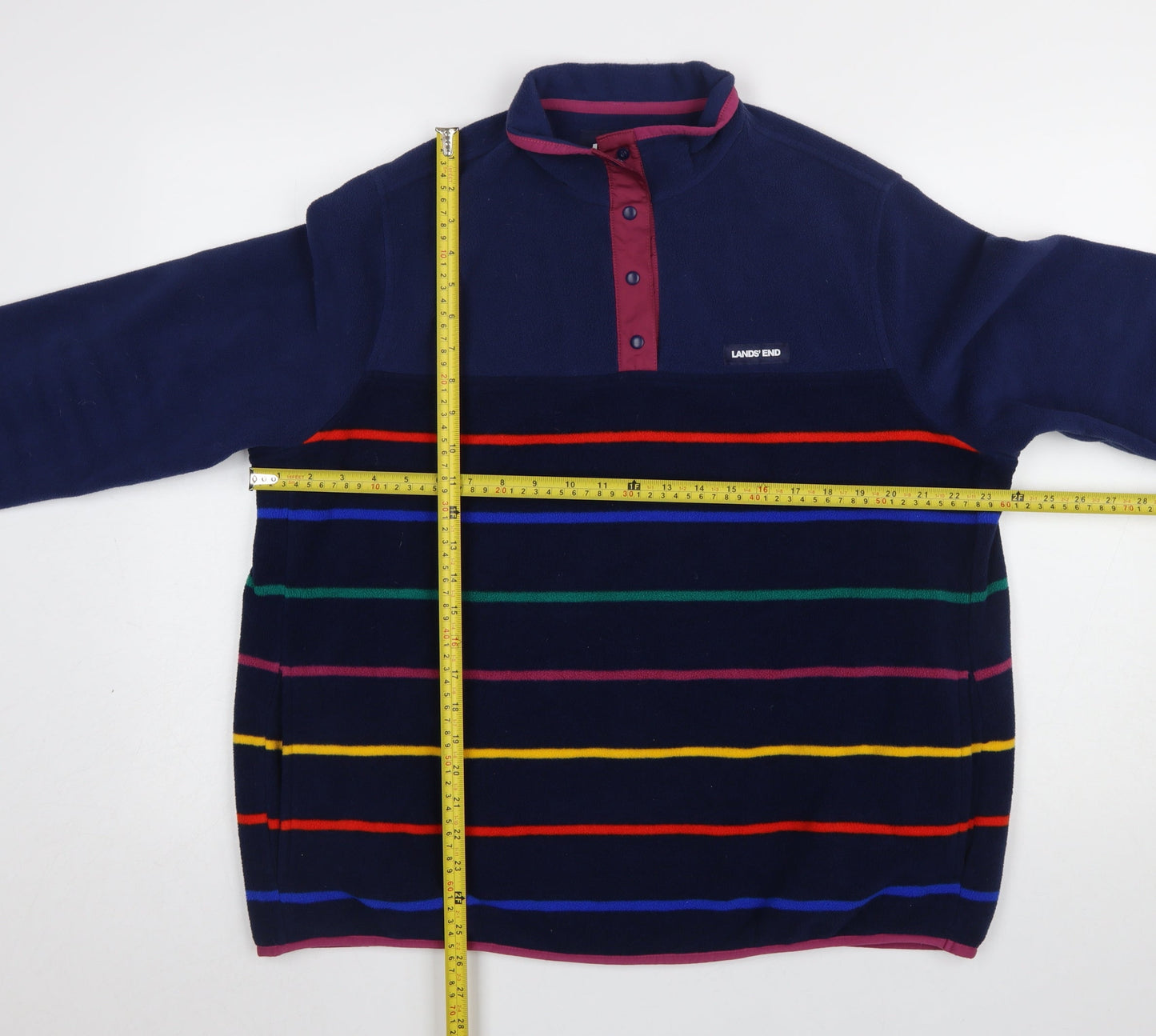 Mens UK Size XL Lands' End Blue Henley Sweatshirt