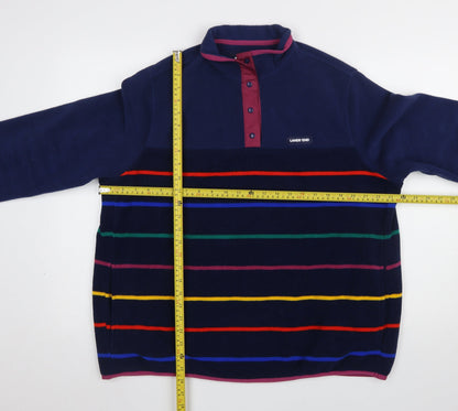 Mens UK Size XL Lands' End Blue Henley Sweatshirt