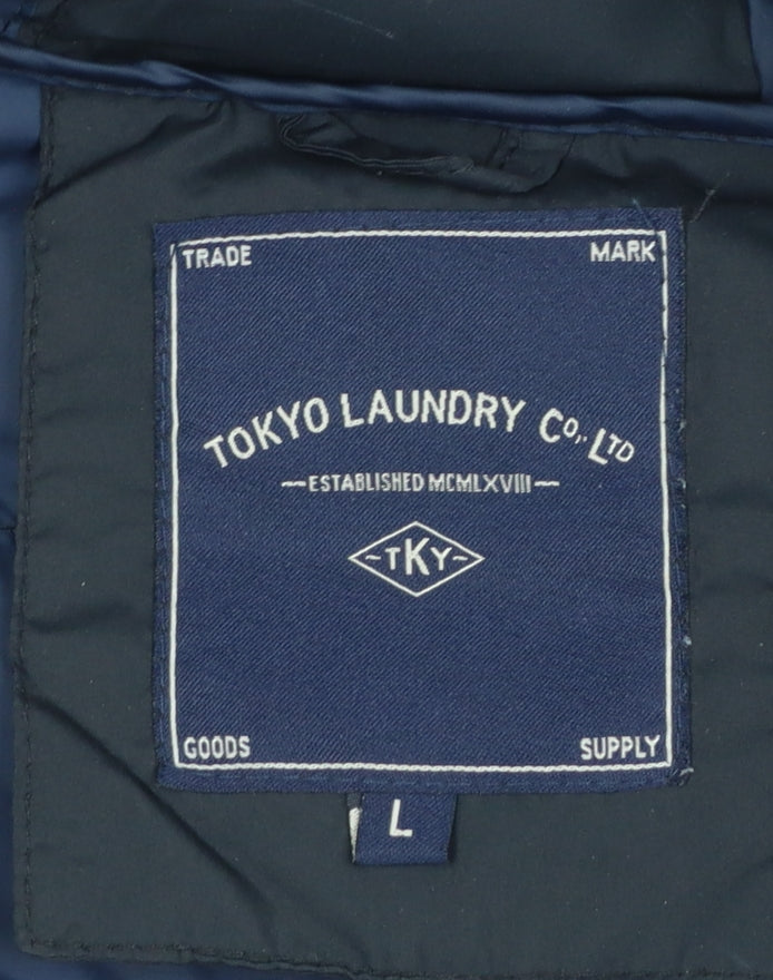 Mens UK Size L Tokyo Laundry Black Puffer Jacket