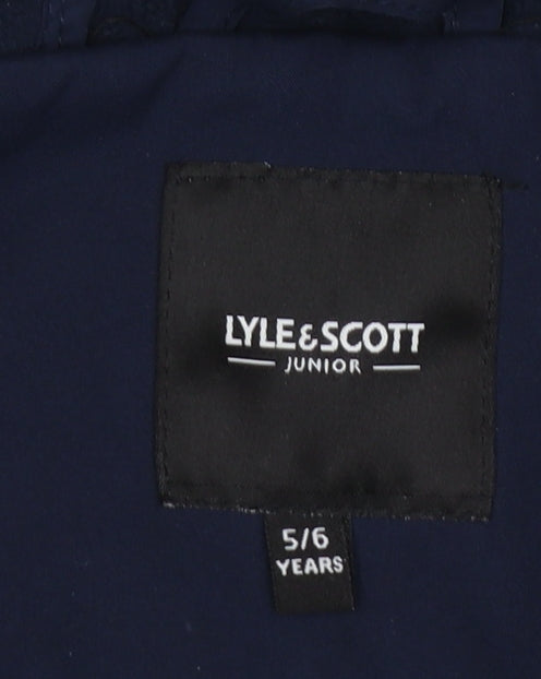 Boys UK Size 5-6 Years Lyle & Scott Blue Windbreaker Coat