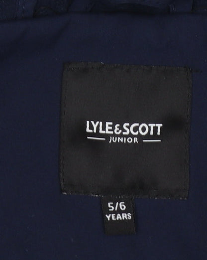 Boys UK Size 5-6 Years Lyle & Scott Blue Windbreaker Coat