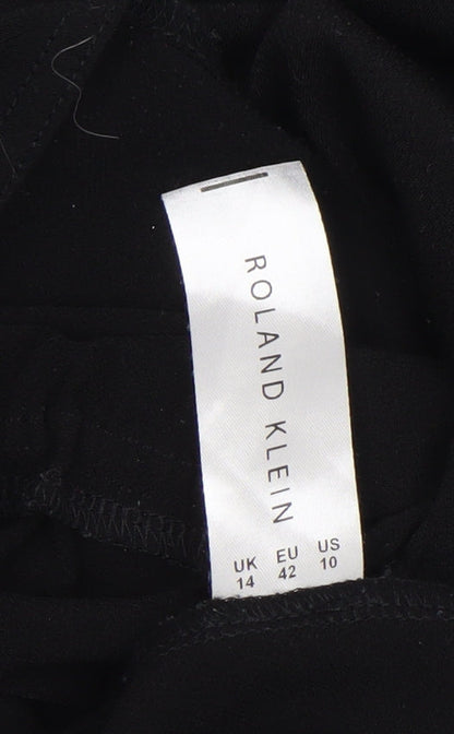 Womens UK Size 14 Roland Klein Black Tunic Blouse