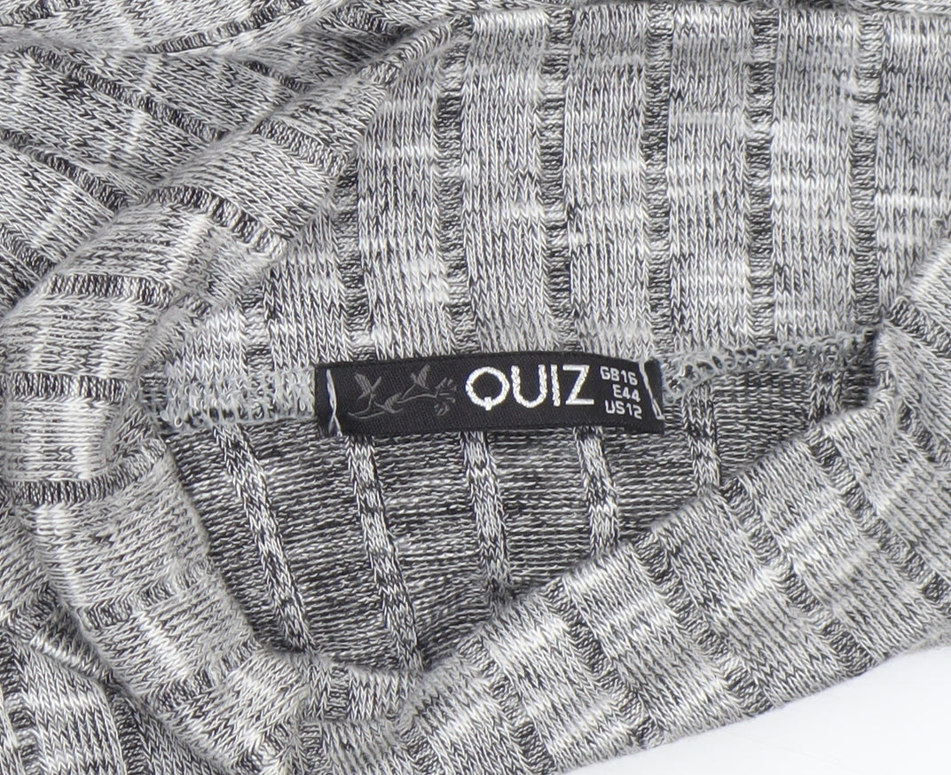 Womens UK Size 16 Quiz Grey Tunic Blouse