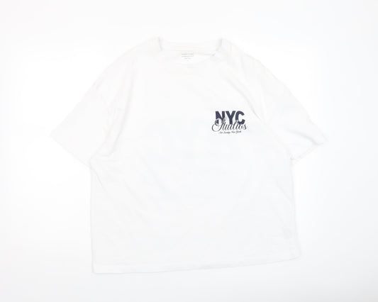 Womens UK Size L Dunnes Stores White Basic T-Shirt