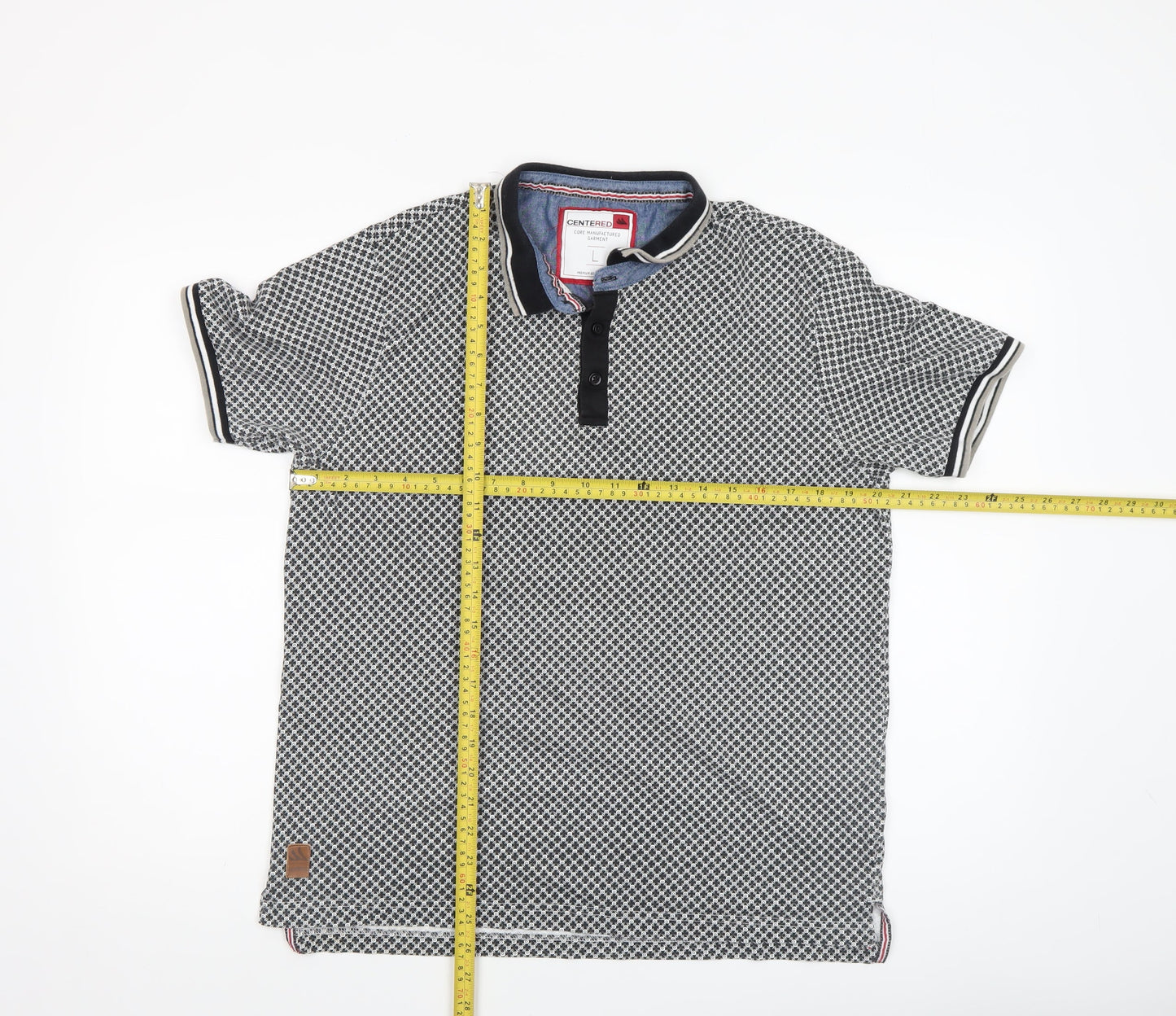 Mens UK Size L CENTERED 100% Cotton Polo Shirt