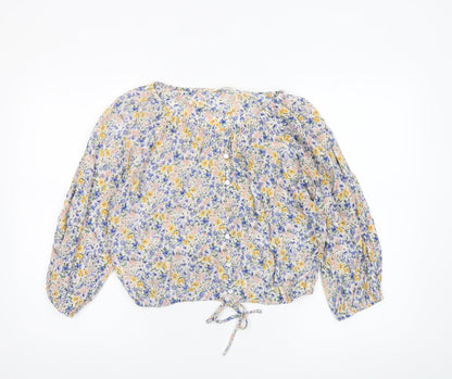 Womens UK Size M MNG Multicoloured Cropped Blouse