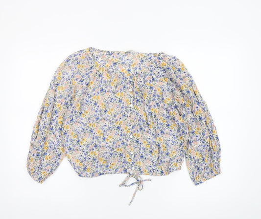 Womens UK Size M MNG Multicoloured Cropped Blouse