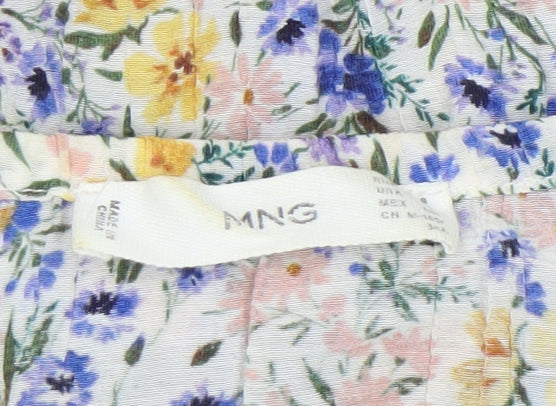 Womens UK Size M MNG Multicoloured Cropped Blouse