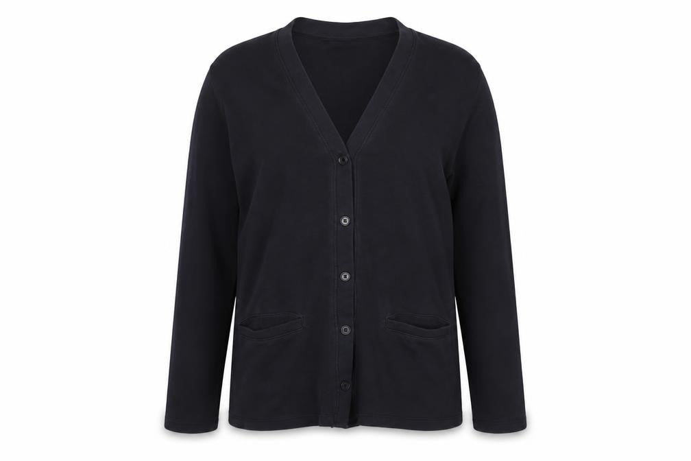 Lands' End Women's Black Small 8 Button-Up Blazer Cotton Blend
