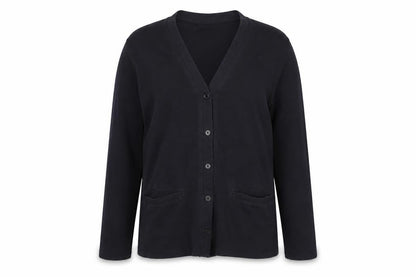 Lands' End Women's Black Small 8 Button-Up Blazer Cotton Blend