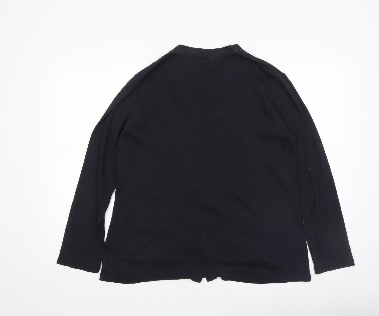 Lands' End Women's Black Small 8 Button-Up Blazer Cotton Blend