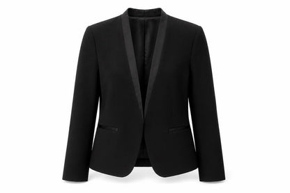 Mango Womens Black XS Tuxedo Blazer Jacket Polyester Blend