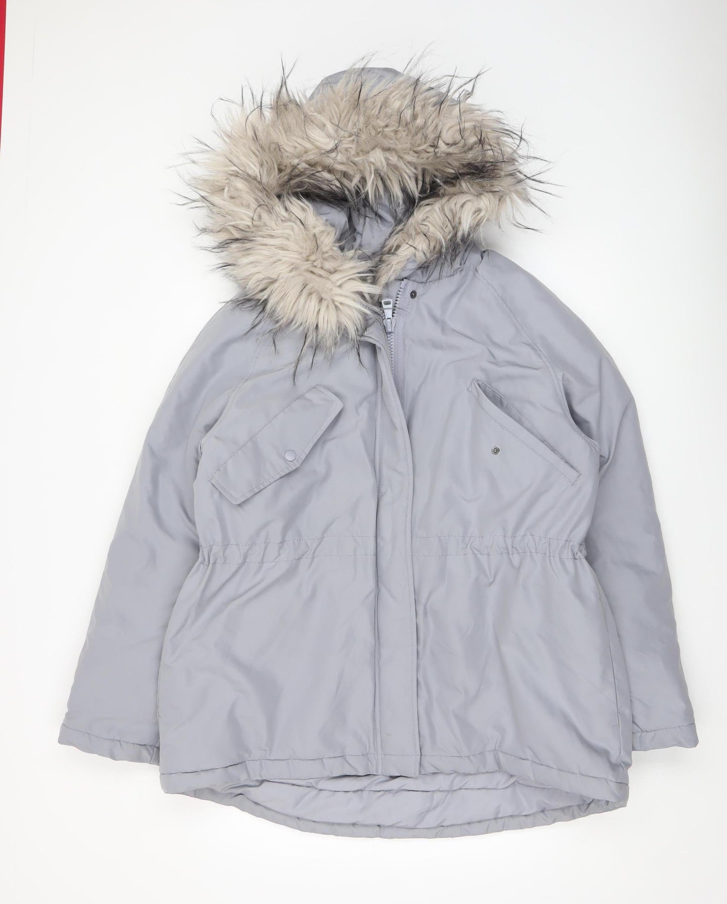 Womens UK Size 8 H&M Grey Parka Coat