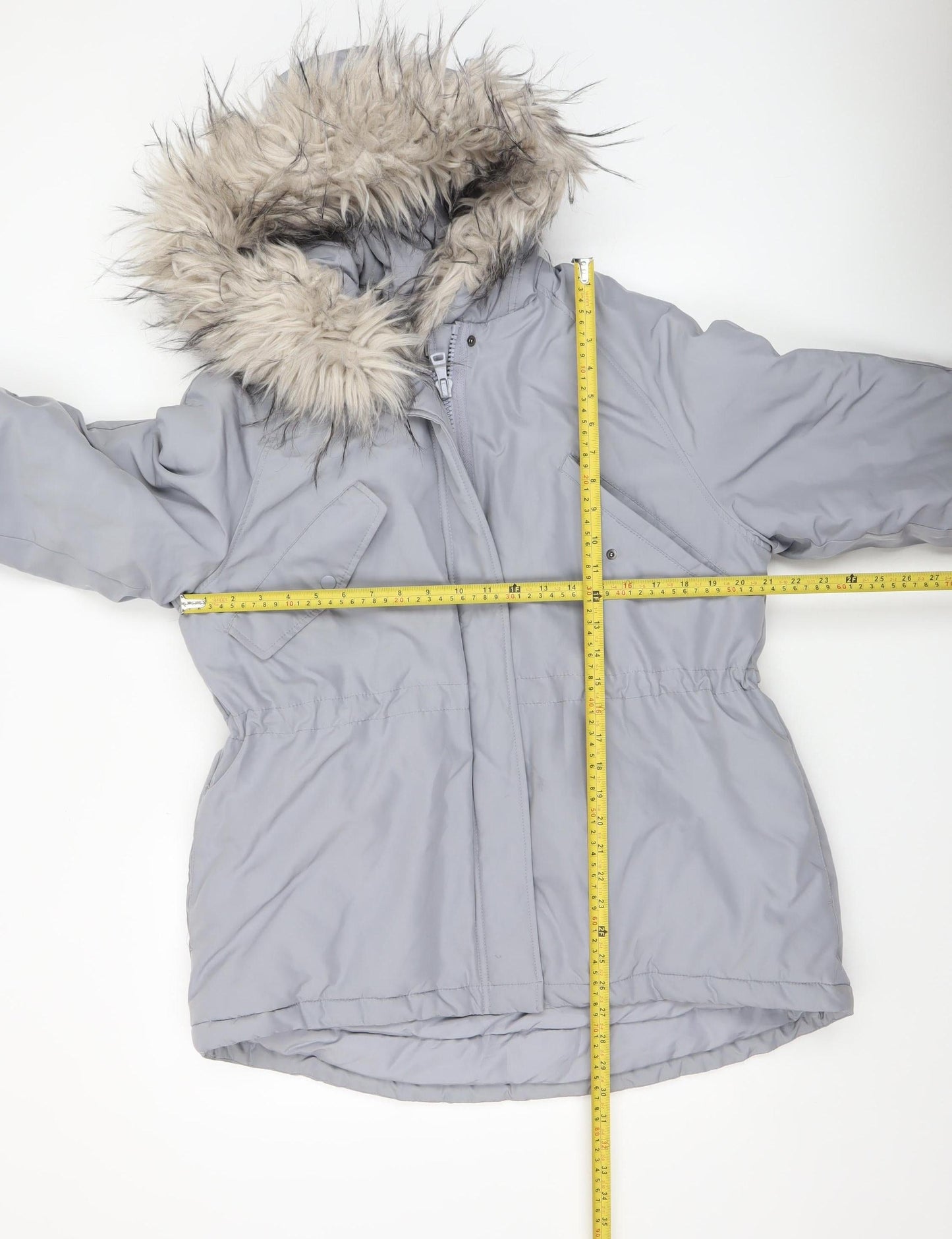 Womens UK Size 8 H&M Grey Parka Coat