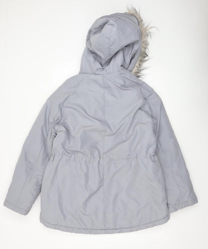 Womens UK Size 8 H&M Grey Parka Coat