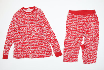 Dunnes Stores Mens Red Christmas Graphic Cotton Pyjama Set L