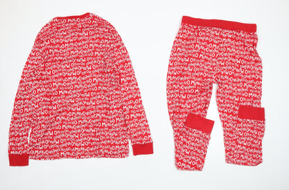 Dunnes Stores Mens Red Christmas Graphic Cotton Pyjama Set L