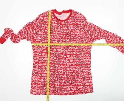 Dunnes Stores Mens Red Christmas Graphic Cotton Pyjama Set L
