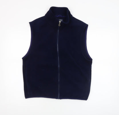 Lands' End Unisex Blue Fleece Zip Waistcoat Bodywarmer S