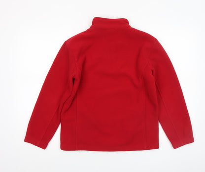 African Tusk Boys Red Fleece 1/4 Zip Pullover Sweatshirt 11-12 Years