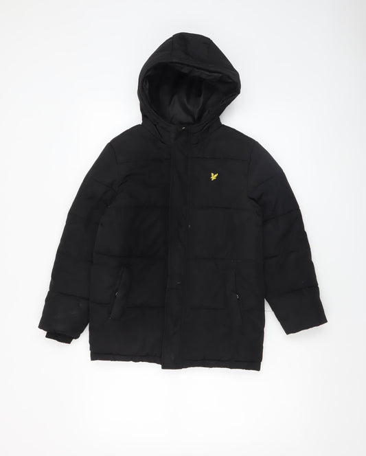 Boys UK Size 7-8 Years Lyle & Scott Junior Black Puffer Jacket
