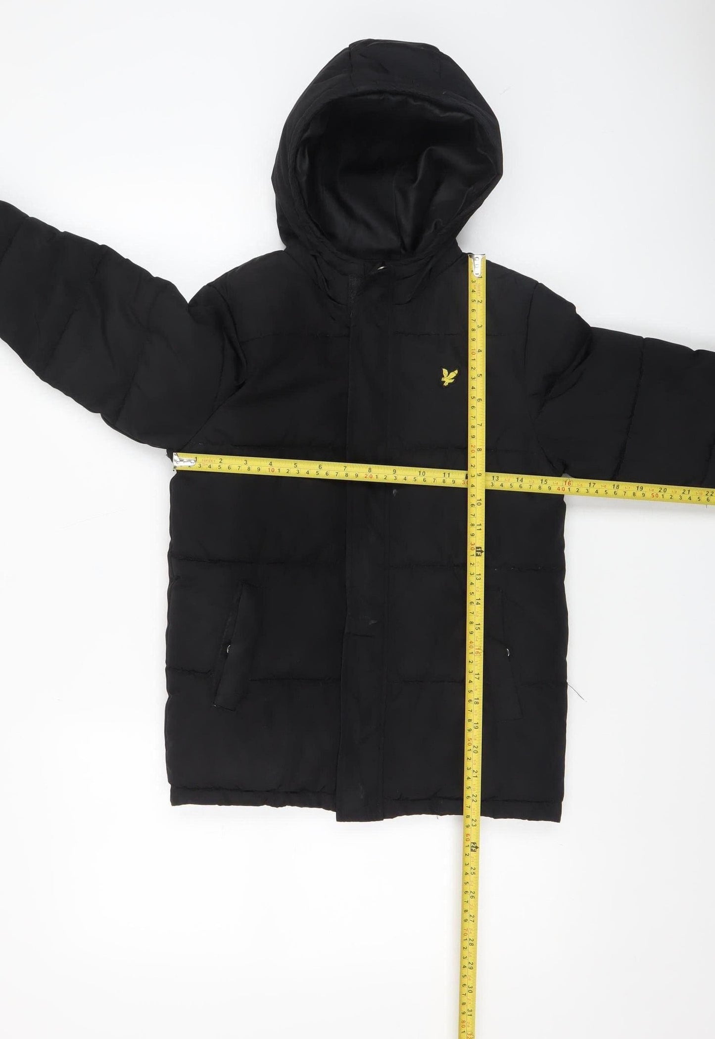 Boys UK Size 7-8 Years Lyle & Scott Junior Black Puffer Jacket