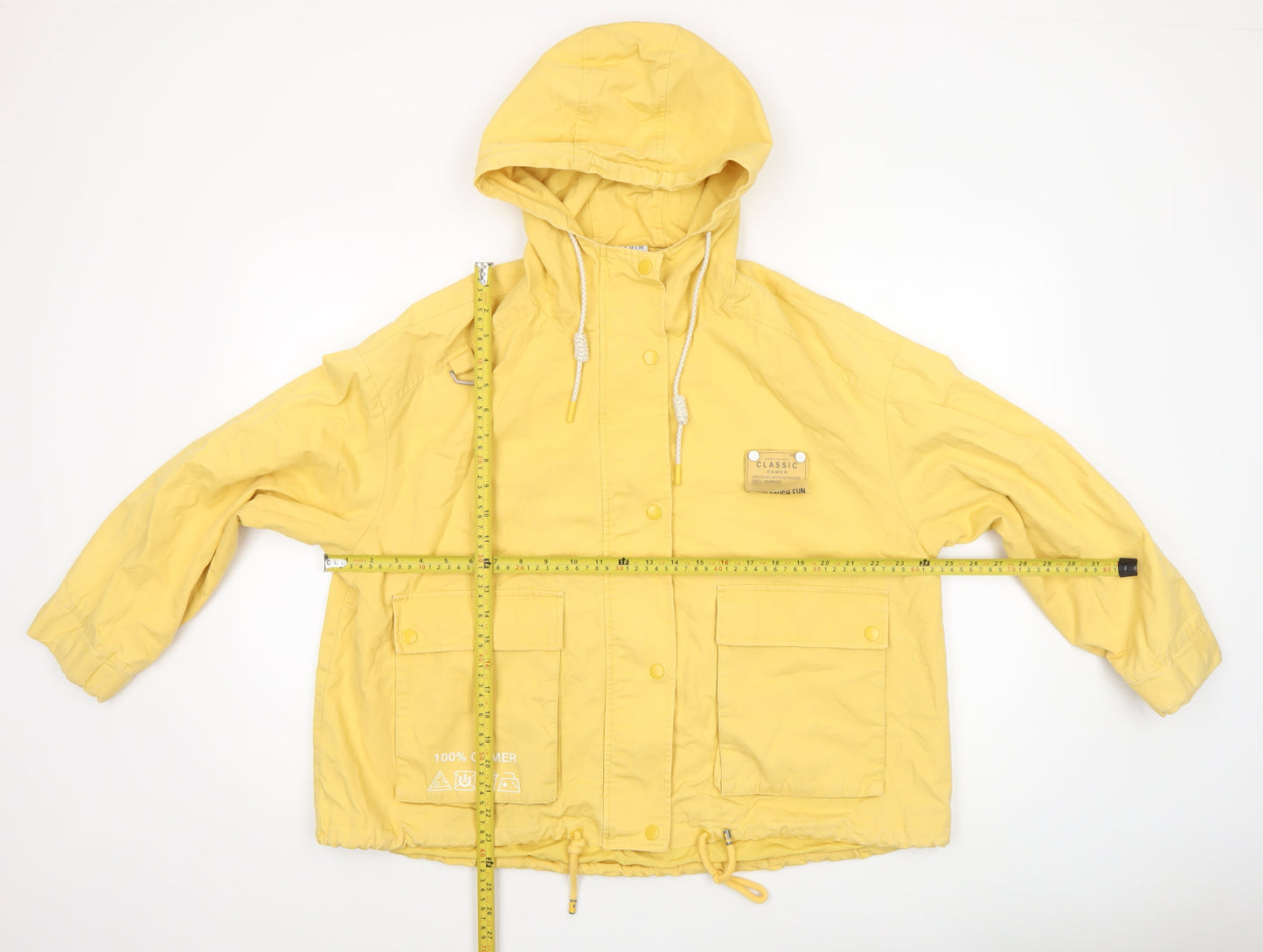 Womens UK Size S LEDIN Yellow Anorak Coat