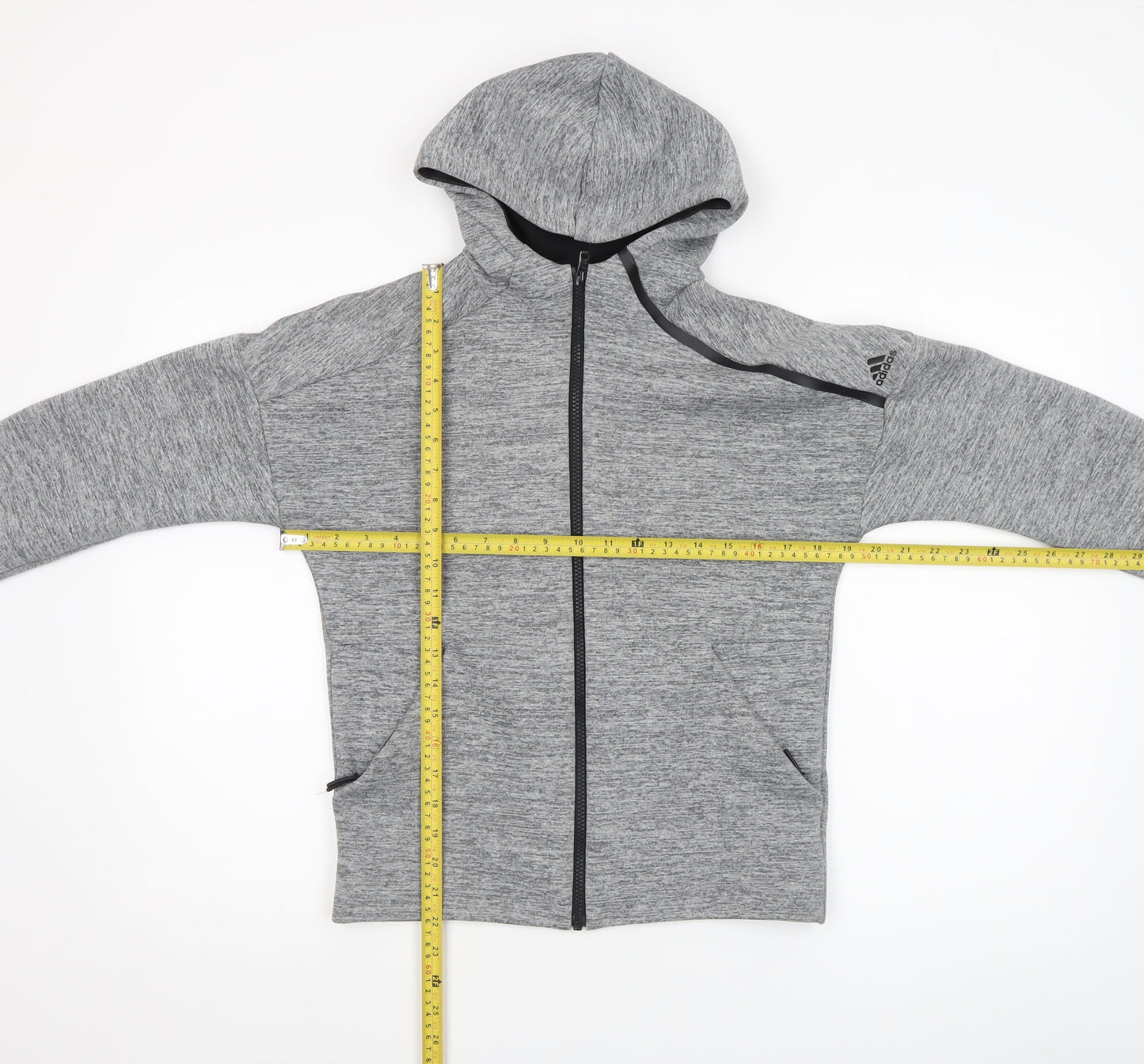 Boys UK Size 11-12 Years adidas Grey Full Zip Hoodie