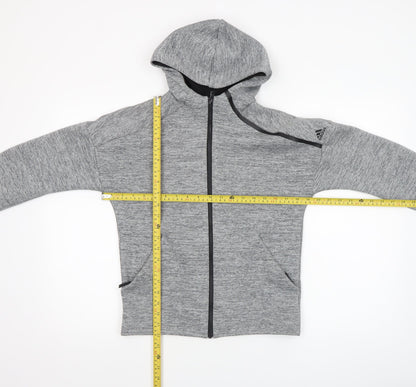Boys UK Size 11-12 Years adidas Grey Full Zip Hoodie