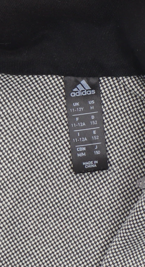 Boys UK Size 11-12 Years adidas Grey Full Zip Hoodie